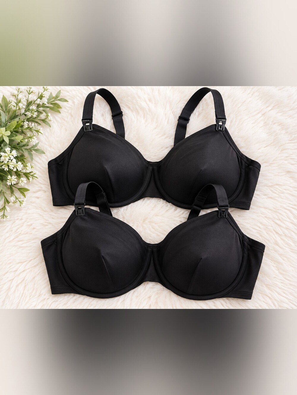 Playtex Black Nursing Breastfeeding Bras 2 Pack Size 40DD